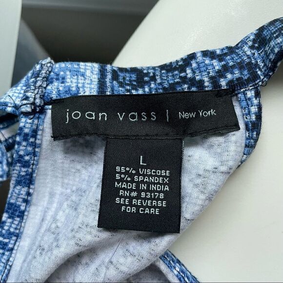 Joan Vass Blue Aztec Print Halter Swing Dress, Cut Back Detail sz large NEW! - Picture 6 of 12
